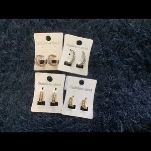 4 Pairs Small Hoop Earrings